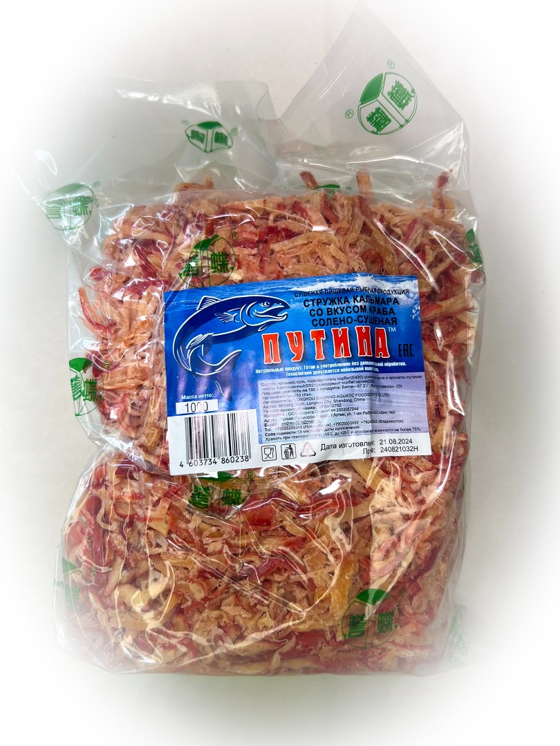 Кальмар стружка со вкусом краба "Розовая" (ПУТИНА) в Зеленограде